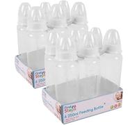 Pack of 6 Clear Baby Feeding Bottles 250ml with Silicone Teat 9oz Measuring Gage
