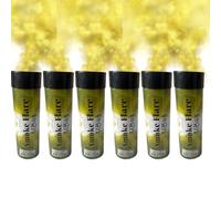 Pack of 6 Colour Ring Pull Smoke Grenades with Ideal for Paintball Weddings Photoshoots & Special Effects (6 Yellow)