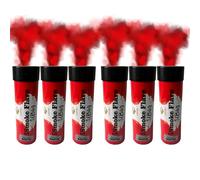 Pack of 6 Colour Ring Pull Smoke Grenades with Ideal for Paintball Weddings Photoshoots & Special Effects (6 Red)