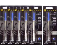 Pack of 6 Cross Rollerball Refills Medium Tip Blue Ink Crossaa