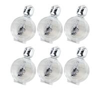 Pack Of 6 Crystals Glass Water Bottles 15ml Round Silver For Religious Ceremonies And Essential Oil Religious Decanters With Silver Finish