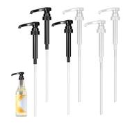 Pack of 6 Dosing Pump, Precise 10 ml Syrup Pump, Reusable Pump Attachment, Durable Pump Head, Syrup Pump Dispenser for 500 ml or 1000 ml Bottles, Shampoo Conditioner (White Black)