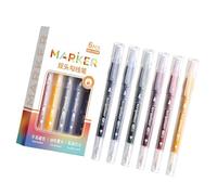 Pack of 6 Double Tip Twelve Fifty the Dark Fine and Broad Indicators for Night Writing and Art Undertakings Night Light Highlighters Fine & Broad Tip Indicators
