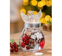 Pack of 6 Dreamlight, Tealight Candle Holder, Mercury, Floral Design, Glass, Cream, PU 6, H. 7 cm, D. 9 cm