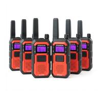 Pack of 6 Dynascan Rugged PMR446 walkie-talkies A set of six rugged PMR446 radios designed for professional use, IP67-certified, with a long battery