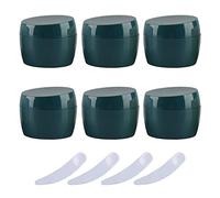 Pack of 6, Empty Green 50ml Plastic Cosmetic Jars Container Pot with lid Lotion Storage Container Face CreamTravel Bottle + 4 X Spatula(Groen)