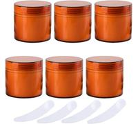 Pack of 6, Empty White 100 g Plastic Cosmetic Jars with Screw Lid, Inner Liner, 100 ml Container for Lotions Cream