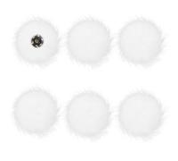 Pack of 6 Faux Fur Pom Poms for Hats with Snap Buttons, 3.9 Inches/10 Cm, DIY Accessories, Hats Keychains Scarves Gloves Bags Charms Knitting (White)