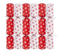 Pack of 6 Festive Bingo Christmas Crackers - 9" Interactive Game Kids Adults Xmas Holiday Dinner Table Decorations - Novelty Fun Prizes Gifts Contains Hats Jokes