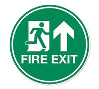 Pack of 6 Fire Exit Arrow Running Man Floor Safety Marker - Anti-slip Vinyl Sticker - Wearhouse Factory Safety Signs