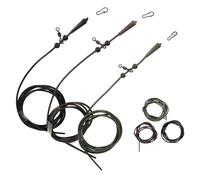 Pack Of 6 Fishing Tackle Links Pre Rigged Tube Helicopter Hair Rigs Leader Tied Carp Fishing Rigs Large Fish Gear