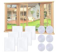 Pack of 6 Fly Screen Windows, 130 x 150 cm Mosquito Nets for Windows, Insect Protection Window Net, Mosquito Net for Windows with Velcro Tape, No Drilling, for Flies, Bug Bee, Mosquito Protection