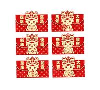 Pack of 6 Frosted Textured 2026 Horses Theme Red Envelopes Modern Cartoon Art for Chinese New Year Creative Red Packets