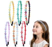 Pack of 6 Girls' Headbands, Colourful Daisy Headbands, Hippie Flowers Headband, Flower Crown, Fairy Headpiece, Cute and Cute Decoration, Hair Accessories for Children, Hair Accessories