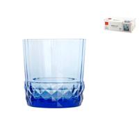 Pack of 6 glass glasses model America '20 rocks in blue of