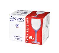 Pack Of 6 Glass Goblets Princesa Water 23 Transparent ARC