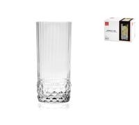 Bormioli Rocco Set of 6 America '20s Highball Glasses - Vintage Art Deco Cocktail Tumblers - 480 ml