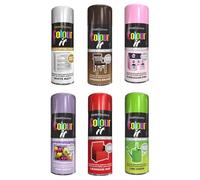 Pack of 6 Gloss Spray Paint 400ml Aerosol Cans with Precision Nozzle Quick Drying, Multi-Surface Application for Wood, Metal, Plastic Indoor & Outdoor Use