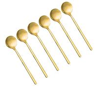 Pack of 6, Gold Plated Stainless Steel Espresso Spoons,lyfLux Mini Teaspoons Set for Coffee Sugar Dessert Cake Ice Cream Soup Antipasto Cappuccino, 5.3 Inch