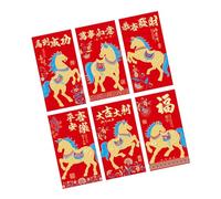 Pack of 6 Golden Foils Chinese New Year Red Envelopes with Auspiciouses Blessing for Holidays Weddings Celebration New Year Prosperitys Paper Envelopes