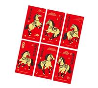 Pack of 6 Golden Foils Chinese New Year Red Envelopes with Auspiciouses Blessing for Holidays Weddings Celebration New Year Prosperitys Paper Envelopes