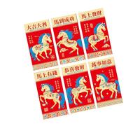 Pack of 6 Golden Foils Chinese New Year Red Envelopes with Auspiciouses Blessing for Holidays Weddings Celebration New Year Prosperitys Paper Envelopes