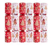 Pack of 6 Guess That Tune Kazoo Christmas Crackers - 12" Gingerbread Festive Xmas Holiday Dinner Table Decorations Red - Family Game Novelty Fun Prizes Gifts Contains Hats Jokes
