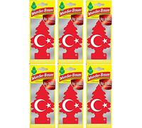 Pack of 6 HAVA spreyi koku a. acı Ay Yildiz Turkish Flag (Vanilla) Miracle Tree Air Freshener Fragrance Tree (Ay Yildiz) (6)