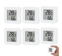 Pack of 6 Hygrometer Mini, Humidity Meter Thermometer, Indoor Mini Digital Thermometer, Indoor Hygrometer, Humidity Meter, Thermometer for Baby Room, Living Room, Office, Greenhouse