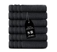 Pack Of 6 Jumbo(75x150cm) Bath Sheets 100% Egyptian Cotton 500GSM Highly Absorbent Large Bathroom Towels. (Charcoal)