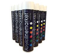(PACK OF 2) Large 750ml WHITE Line Marking Spray paint survey builders marker Sports Grounds