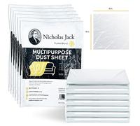 Pack of 6 Large Plastic Dust Sheets for Decorating 4m x 4m Decorators Polythene Paint Covers Sheeting for Furniture & Flooring etc,