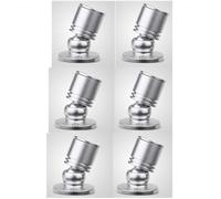 Pack of 6 LED Counter Spotlights - 1W Surface Mounted Round 90lm Jewelry Cabinet Bottom Light Small Spotlight Showcase Spotlight Wine Cabinet Light ( Color : SILVER 1w(220v) , Size : Green Light )