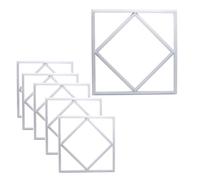 Pack of 6 led Panel Lights 600x600MM Diamond 60W 6000 Lumen Square Ceiling Recessed Frame Lights 60X60MM Flat Lattice for Shop Office Cool White 7000K