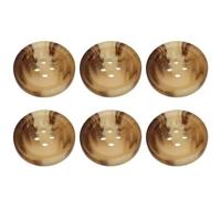 Pack of 6 Light Mixed Brown 20millimeter Round Faux Horn Sew On Plastic Buttons for Coats Jackets Cardigans Flat 4 Holes 32L