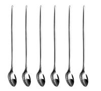 Pack of 6 - Long Handle Stainless Steel Latte Spoons Ideal for Coffee Dessert & Ice Cream Sundae by Kitchen Stars