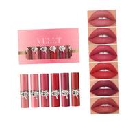 Pack of 6 Matte Lipstick Set in 6 Colors Suitable Day Night Wear Easy Apply Not Drag Texture Matte Lipstick Set Portable Lipstick