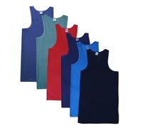 Pack of 6 Men's Vest Black White and Assorted Classic Style Top 100% Rich Cotton Vest and Assorted S,M,L,XL,XXL. (UK, Alpha, S, Regular, Regular, 6 ASSORTED)