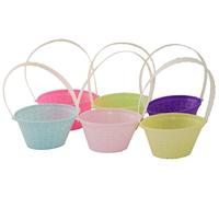 Pack Of 6 Mini Easter Baskets With Handles 4" Baskets - Assorted Colours