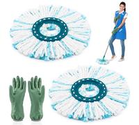 Pack of 6 Mop Head Replacement Covers for Leifheit Clean Twist Disc Mop Micro Set, 2 Microfibre System Cleaning Cloths, Ideal for All Floor Types with High Water and Dirt Absorption