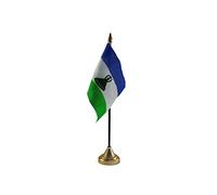 Pack Of 6 New Lesotho Desktop Table Centrepiece Flag Flags With Gold Bases Ideal For Party Conferences Office Display