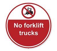 Pack of 6 No forklift trucks Floor Safety Marker - Anti-slip Vinyl Sticker - Wearhouse Factory Hazard Safety Signs