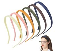 Pack of 6 No Headache Headbands, Hair Bands for Glasses Wearers, Thin Headband Women, Non-Slip with Teeth, Headband, No Pressure, Matte (Type B)