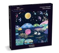 Pack of 6 Notecards - Contemporary Scenic Design - Meditative Moon by Emma Grant - General Cards Suitable for Birthday and Other Occasions - Made in the UK - Eco-Friendly
