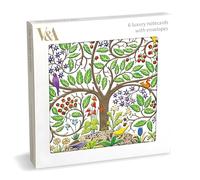 Pack of 6 Notecards - Garden of Eden Floral V&A Design - General Cards Suitable for Birthday and Other Occasions - Made in the UK - Eco-Friendly