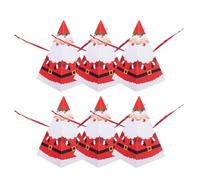 Pack of 6 Novelty Pyramid Christmas Crackers Red Santa Design, Would You Rather Game - Eco-Conscious Family Kids Children Festive Fun Hat, Snap & Motto