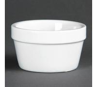 Olympia Mediterranean Ramekins White 77mm Porcelain Dishes Bakeware 6pc