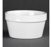 Olympia Mediterranean Ramekins White 95mm Porcelain Dishes Bakeware 6pc