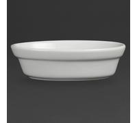 Olympia Whiteware Oval Pie Bowls 145mm, Oven Microwave Freezer Dishwasher Safe, Pack of 6