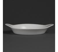 Pack of 6 Olympia Whiteware Round Eared Dishes 192 x 151mm Porcelain